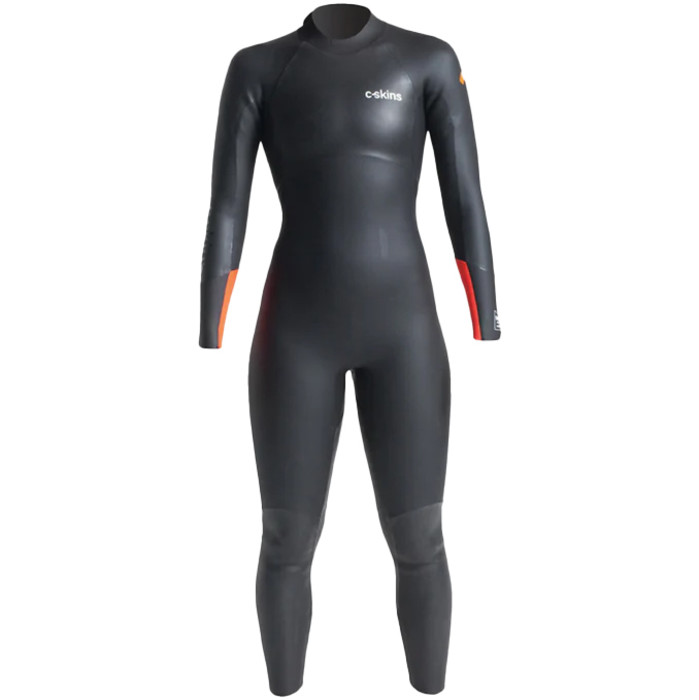 2023 Swim Research Womens 4/3mm Back Zip GBS Wetsuit C-SR43WBZ - Black / Orange